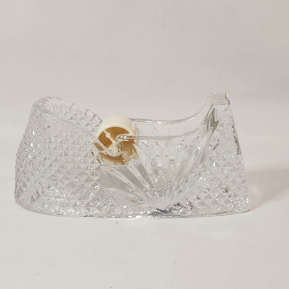 Godinger Crystal Legends Lead Crystal Tape Dispenser Diamond Cut Desk Accessory